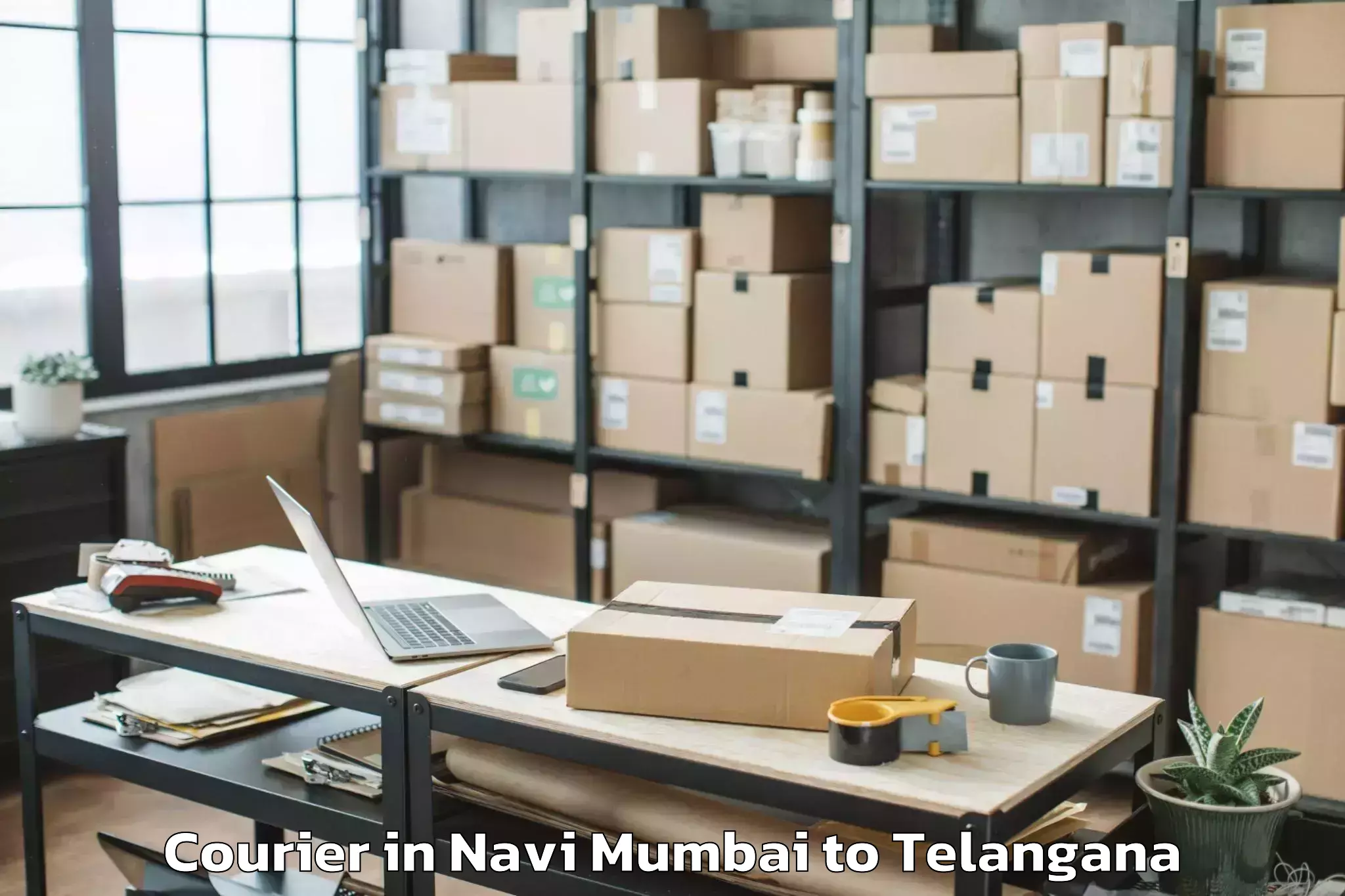 Top Navi Mumbai to Khammam Urban Courier Available